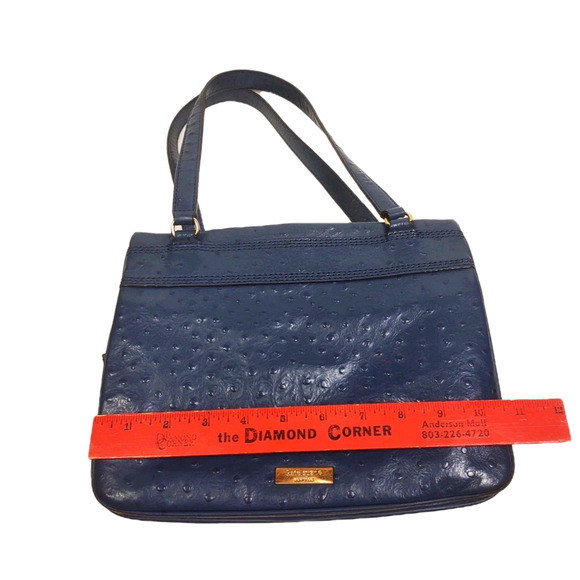 KATE SPADE New York Blue Ostrich Leather Bow Bag Handbag Purse Shoulder Bag - Picture 7 of 16